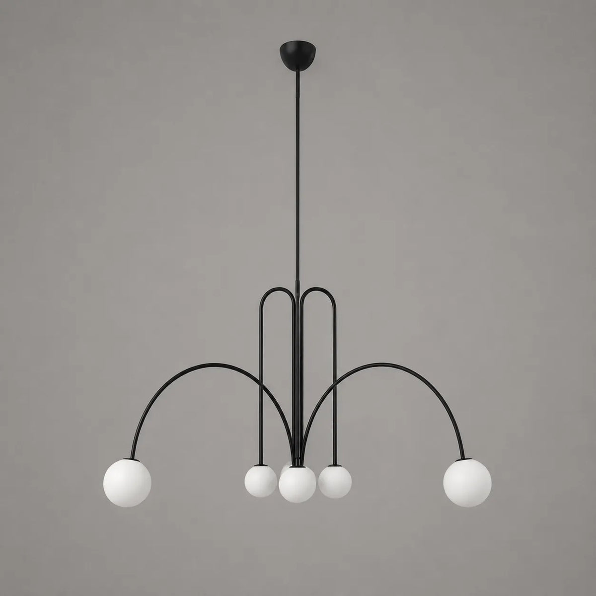 Pendant Light with Hand-Blown Glass Shade and Metal Frame for Dining Room Living