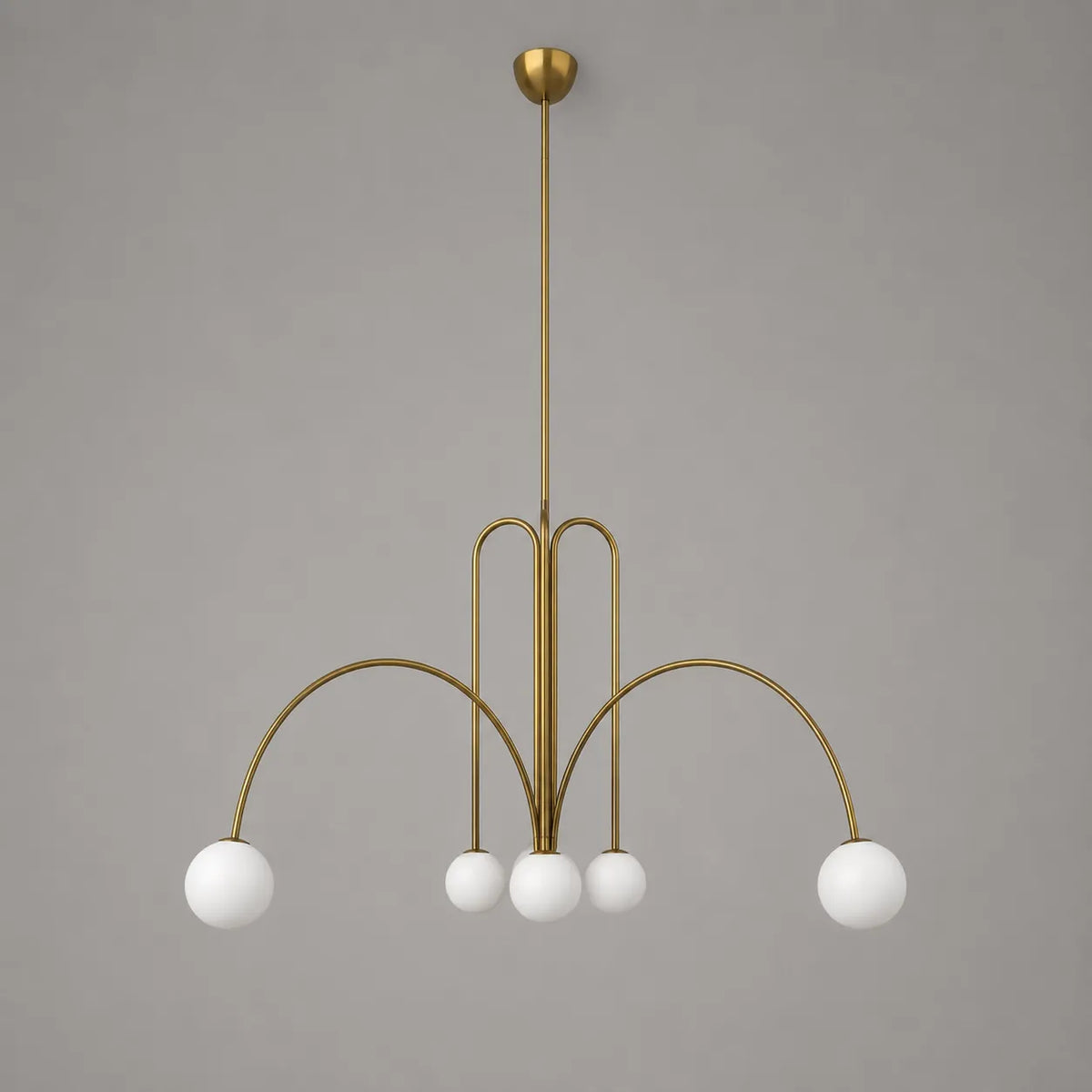 Pendant Light with Hand-Blown Glass Shade and Metal Frame for Dining Room Living