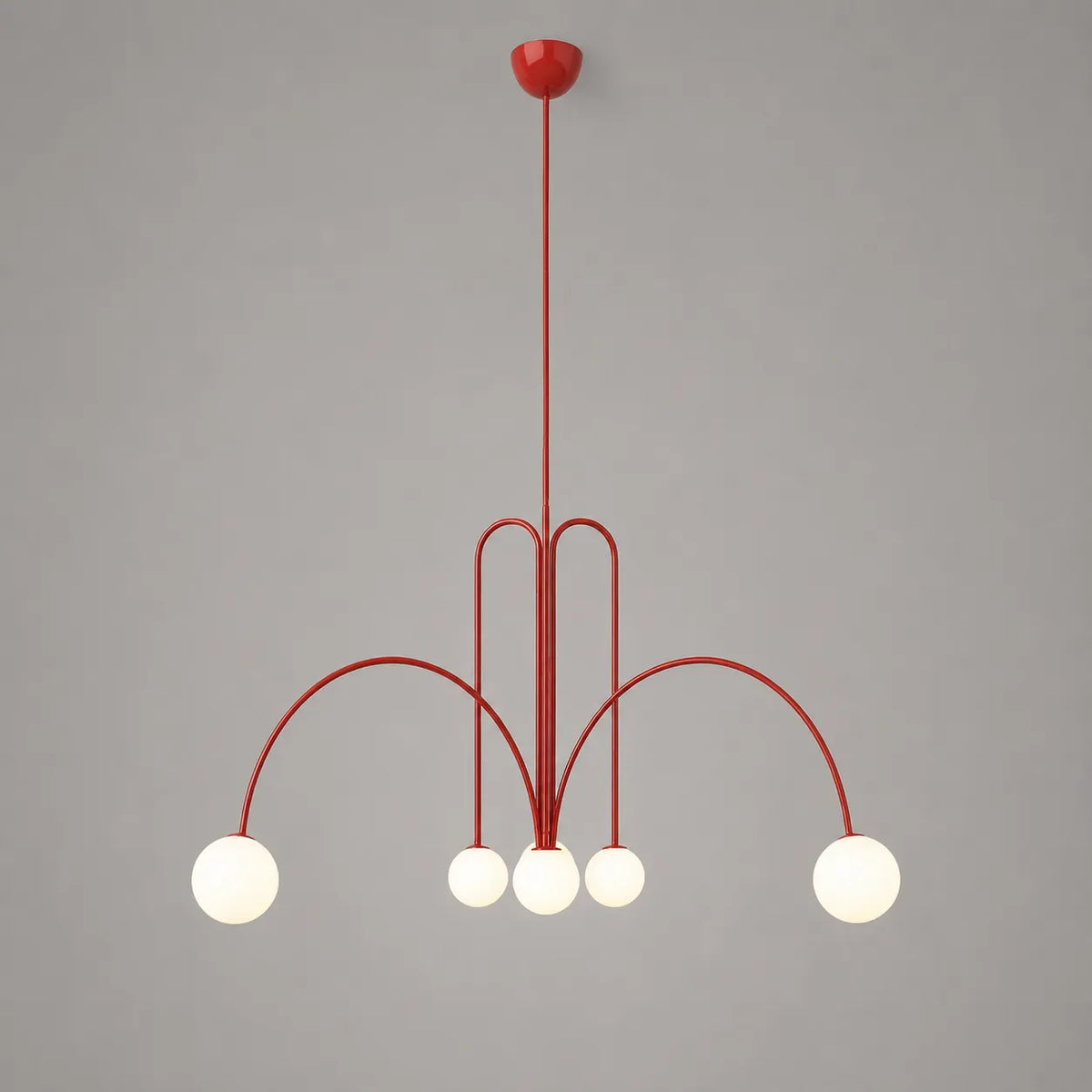Pendant Light with Hand-Blown Glass Shade and Metal Frame for Dining Room Living