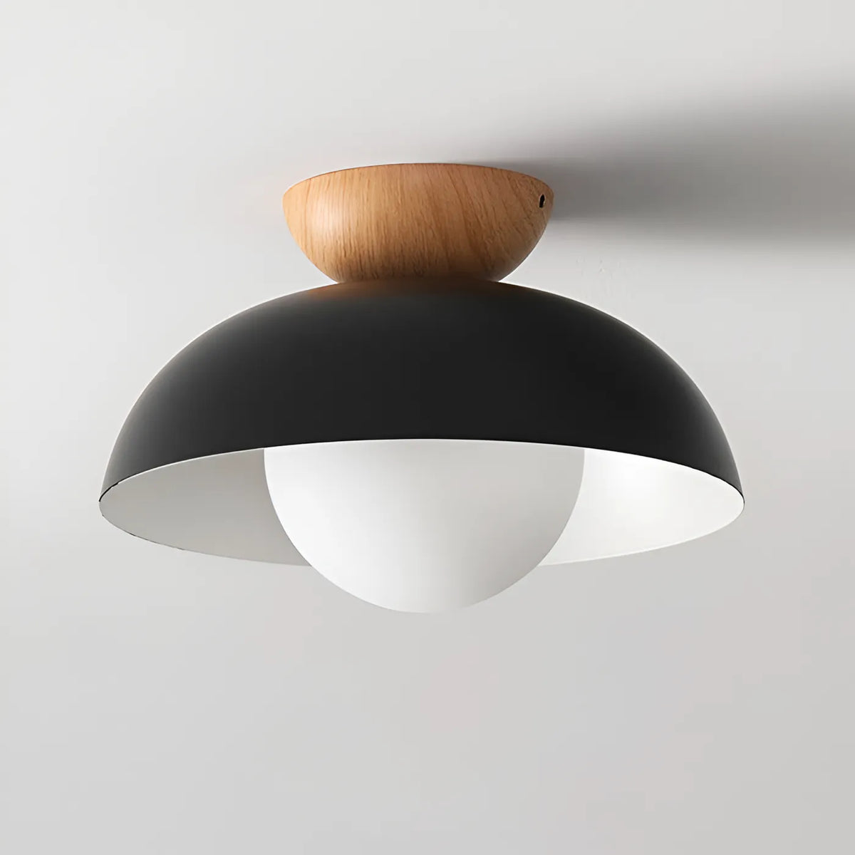 Kitchen Ceiling Lights with Iron and Glass Shade Flush Mount or Pendant Dual-Mount