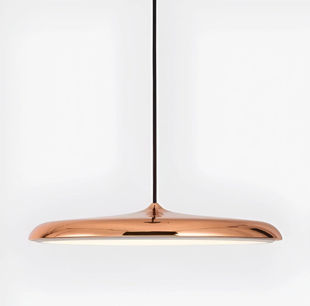 LED Pendant Lights with Modern Metallic Disc Design and Integrated Downward Lighting
