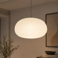 Pendant Light with Ribbed Opal Glass and Adjustable Suspension
