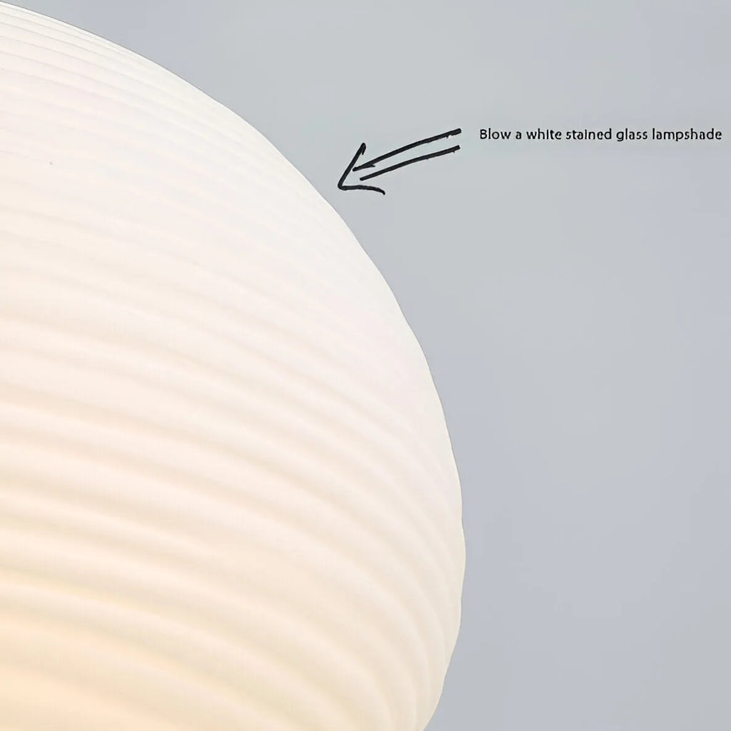 Pendant Light with Ribbed Opal Glass and Adjustable Suspension