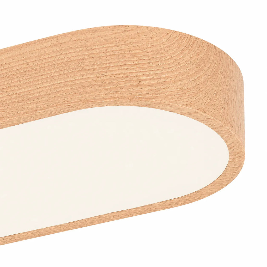 Dimitri nordische ovale LED-Deckenleuchte mit Holzmaserung