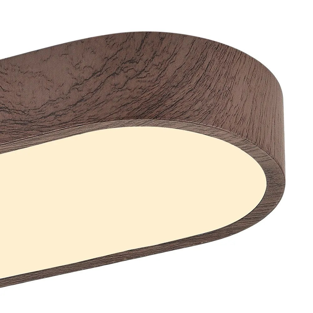 Dimitri nordische ovale LED-Deckenleuchte mit Holzmaserung
