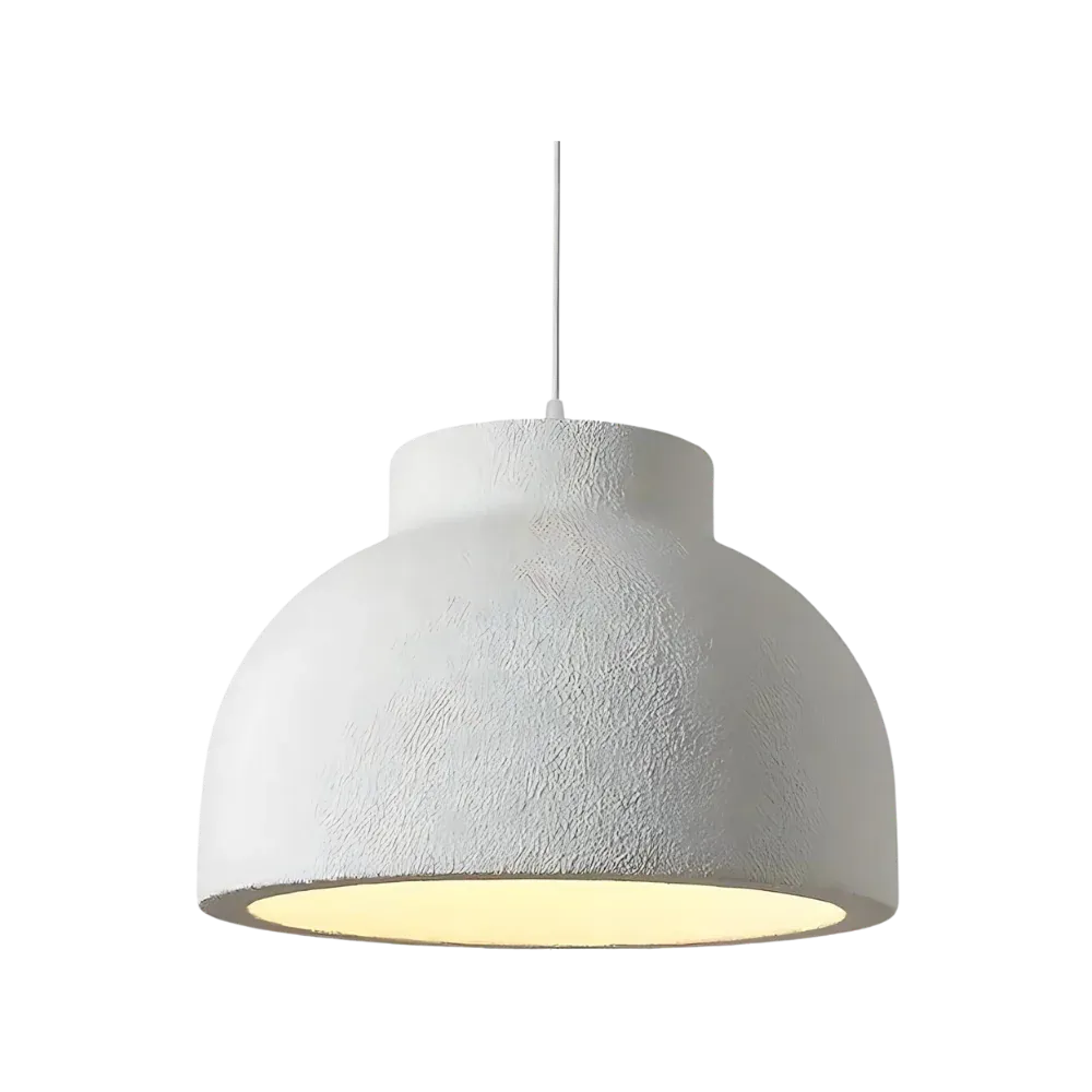 Pendant Light with Sculptural Dome Shade and Organic Finish for Dining Room
