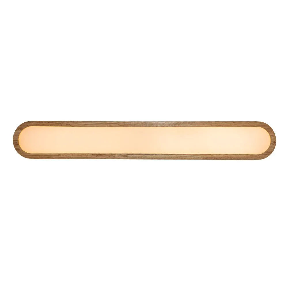 LED Ceiling Light Fixture with Linear Wood Accent for Bedroom Living Room Dining Kitchen