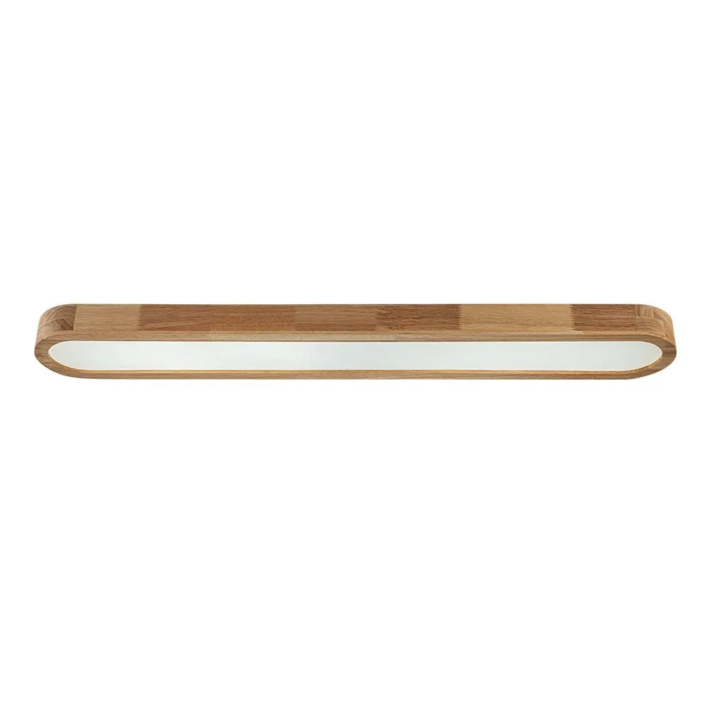 LED Ceiling Light Fixture with Linear Wood Accent for Bedroom Living Room Dining Kitchen
