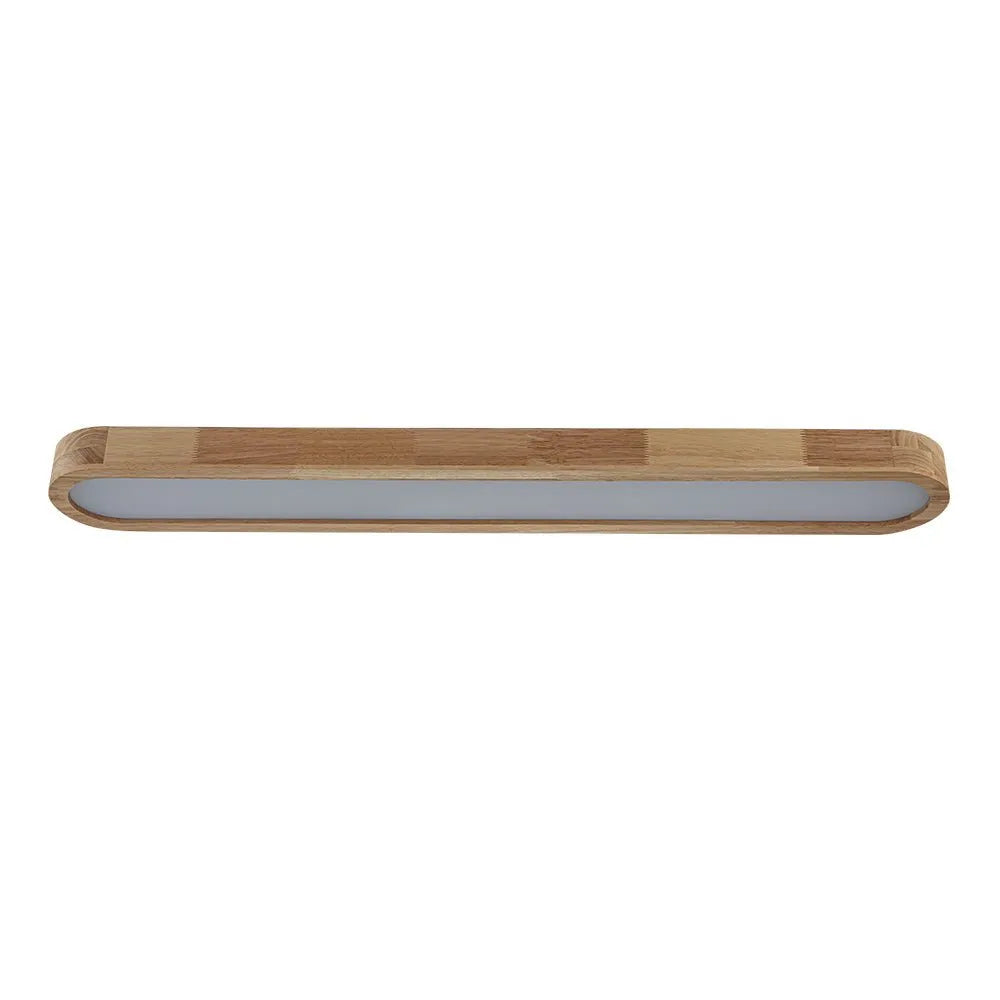 LED Ceiling Light Fixture with Linear Wood Accent for Bedroom Living Room Dining Kitchen