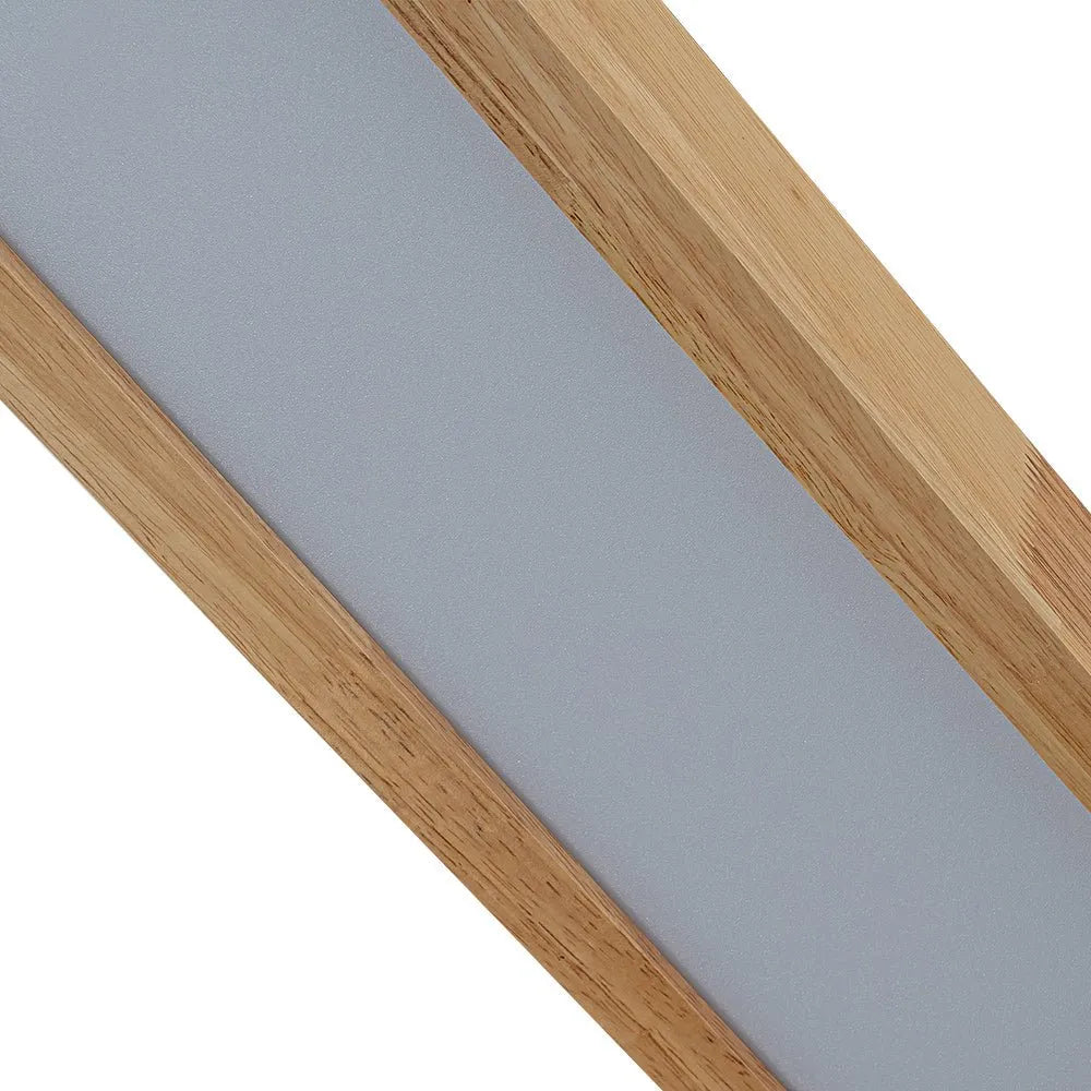 LED Ceiling Light Fixture with Linear Wood Accent for Bedroom Living Room Dining Kitchen