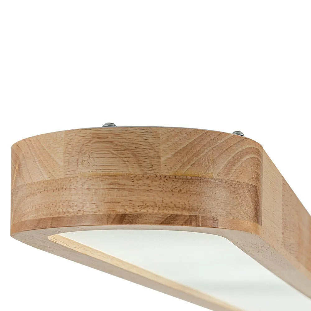 LED Ceiling Light Fixture with Linear Wood Accent for Bedroom Living Room Dining Kitchen