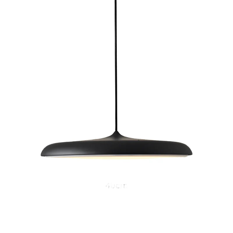 LED Pendant Lights with Modern Metallic Disc Design and Integrated Downward Lighting