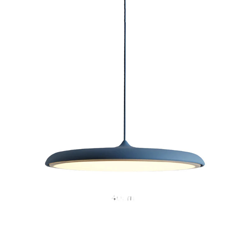 LED Pendant Lights with Modern Metallic Disc Design and Integrated Downward Lighting