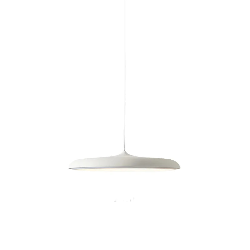 LED Pendant Lights with Modern Metallic Disc Design and Integrated Downward Lighting