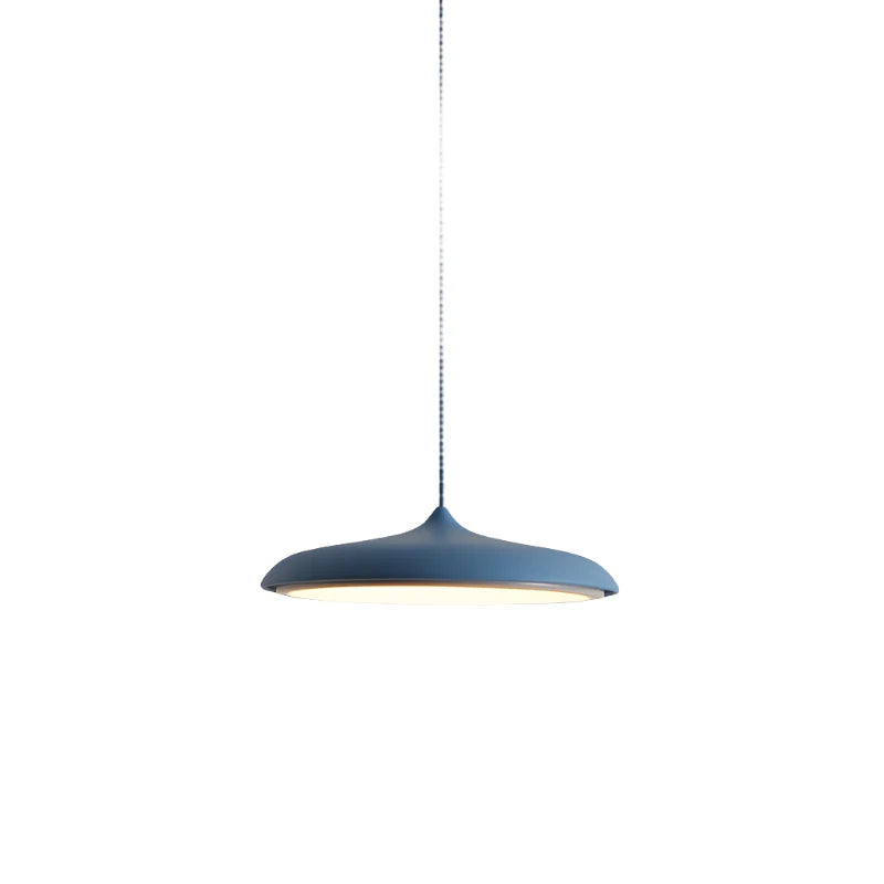 LED Pendant Lights with Modern Metallic Disc Design and Integrated Downward Lighting