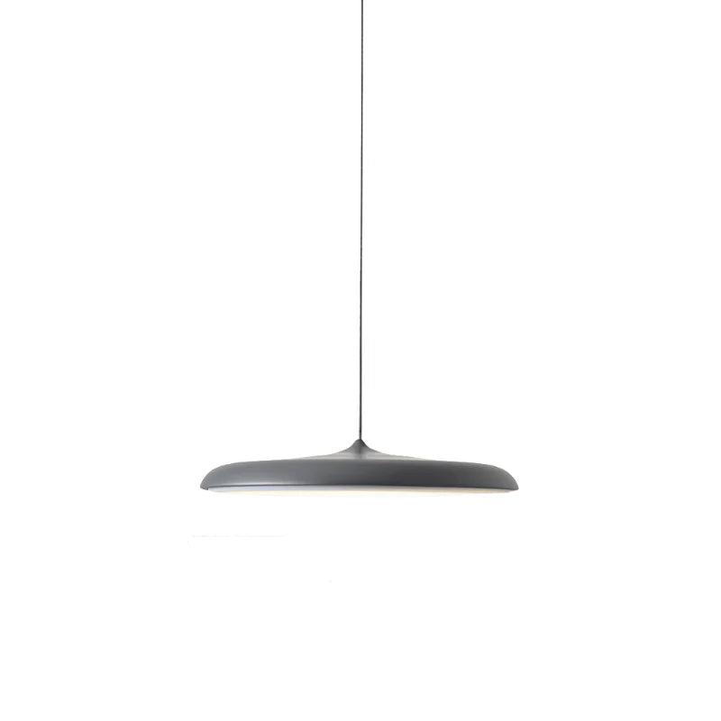 LED Pendant Lights with Modern Metallic Disc Design and Integrated Downward Lighting