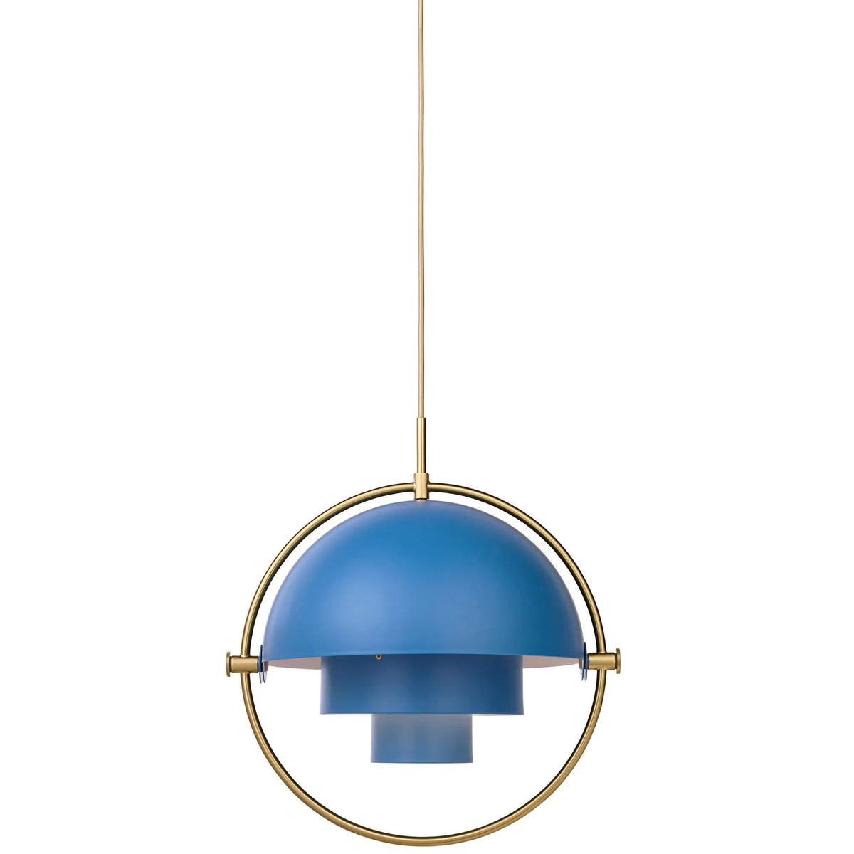 Lámpara colgante con diseño moderno de esfera y carcasa metálica ajustable