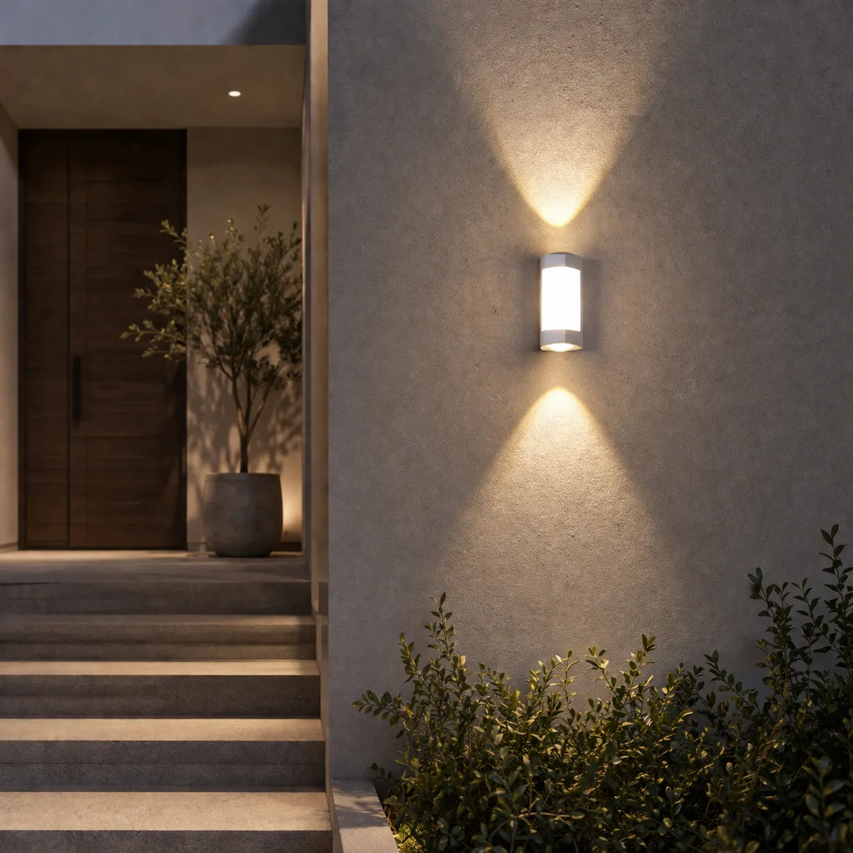 Outdoor Wall Sconce with Frosted Acrylic Diffuser and Up Down LED Illumination