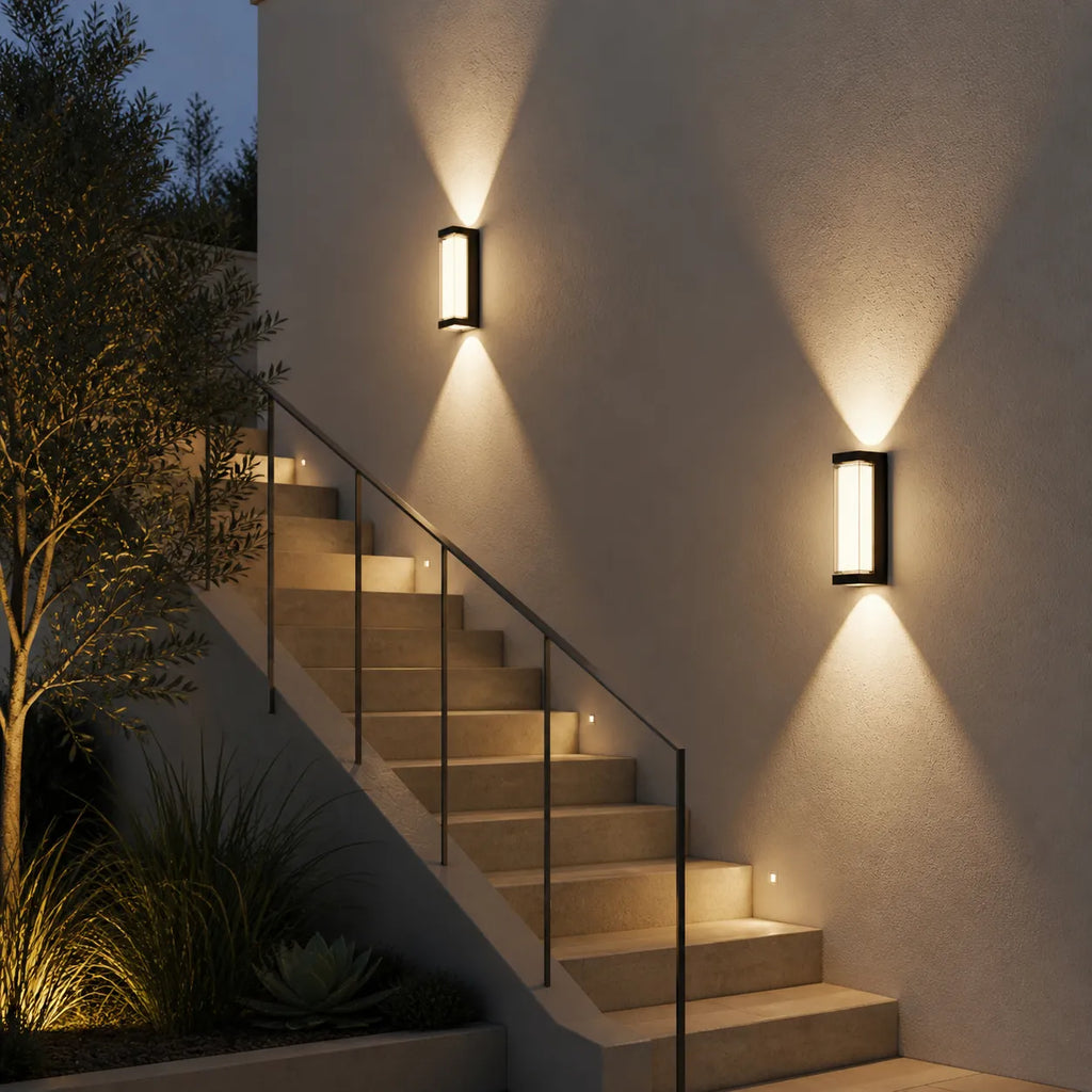 Outdoor Wall Sconce with Frosted Acrylic Diffuser and Up Down LED Illumination