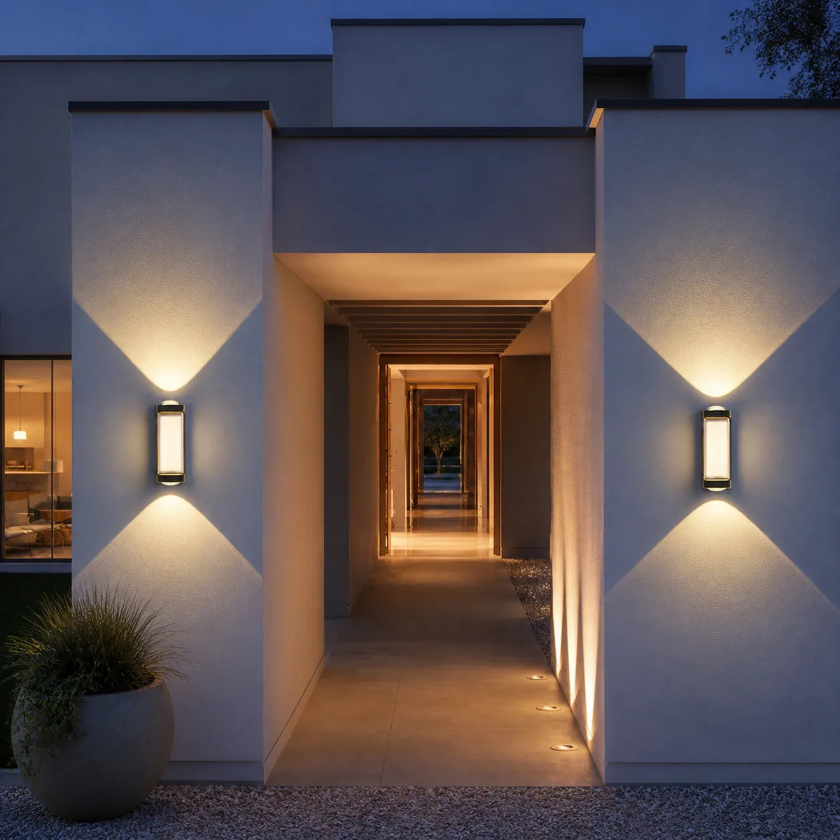 Outdoor Wall Sconce with Frosted Acrylic Diffuser and Up Down LED Illumination