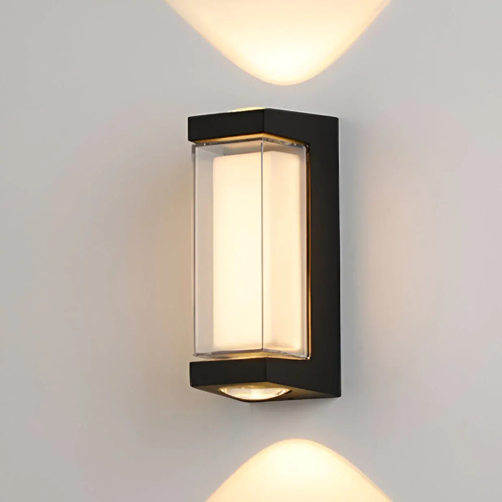Outdoor Wall Sconce with Frosted Acrylic Diffuser and Up Down LED Illumination