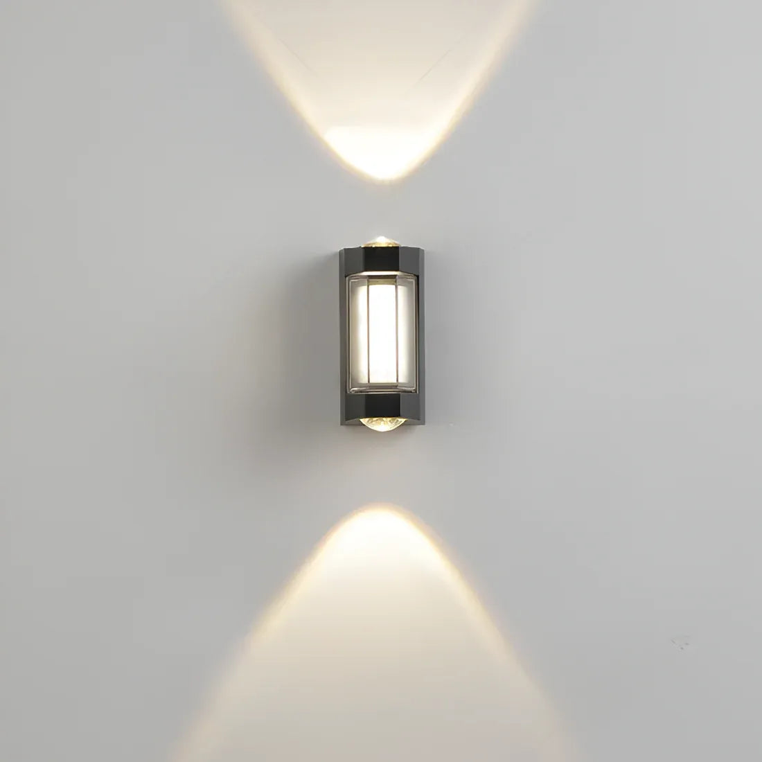 Outdoor Wall Sconce with Frosted Acrylic Diffuser and Up Down LED Illumination