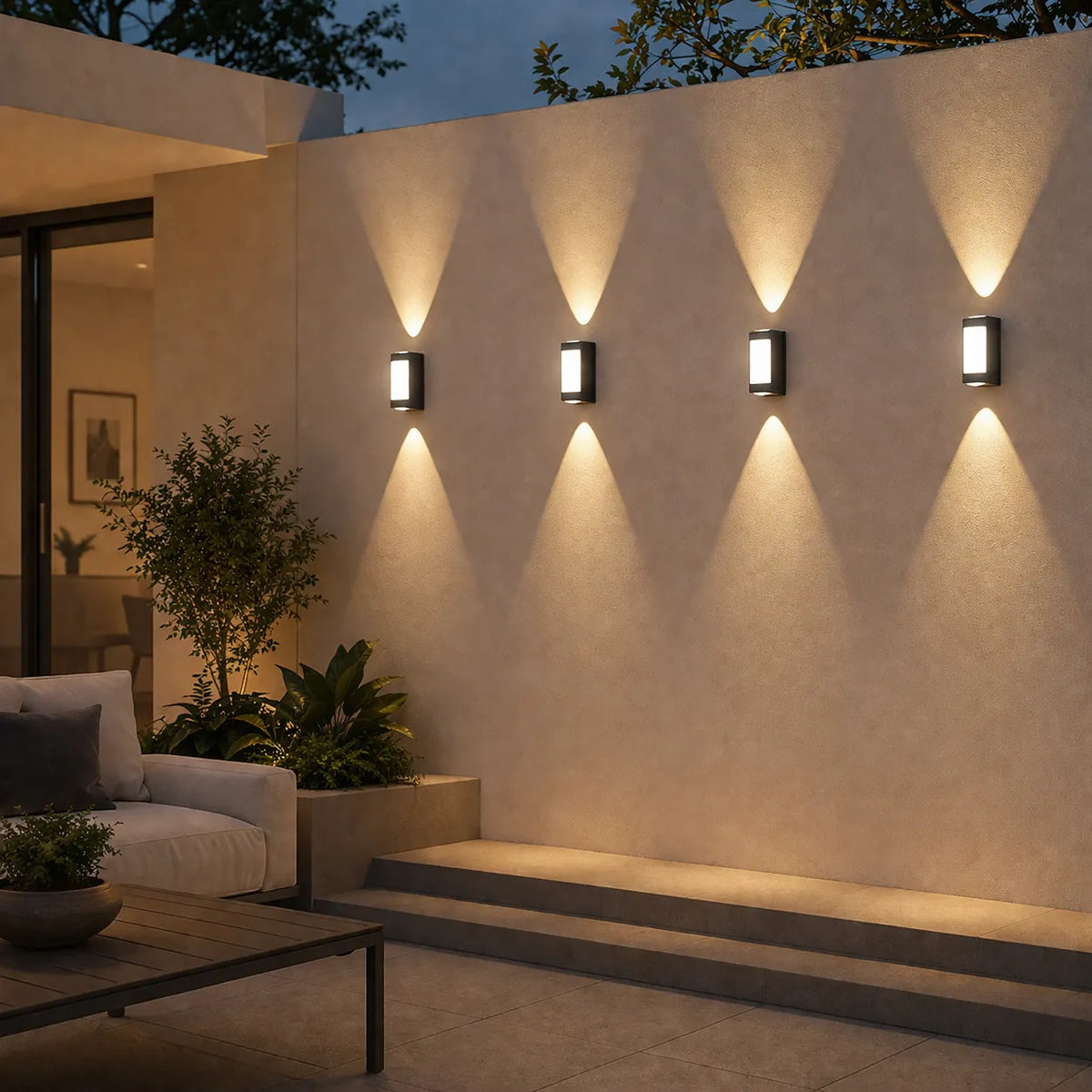 Outdoor Wall Sconce with Frosted Acrylic Diffuser and Up Down LED Illumination