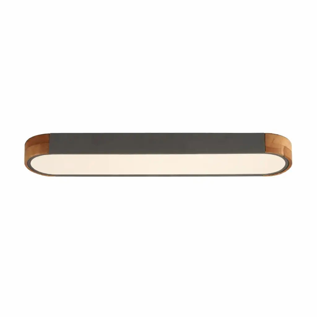 Plafonnier LED avec détail ovale en bois