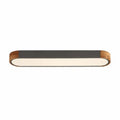 Plafonnier LED avec détail ovale en bois