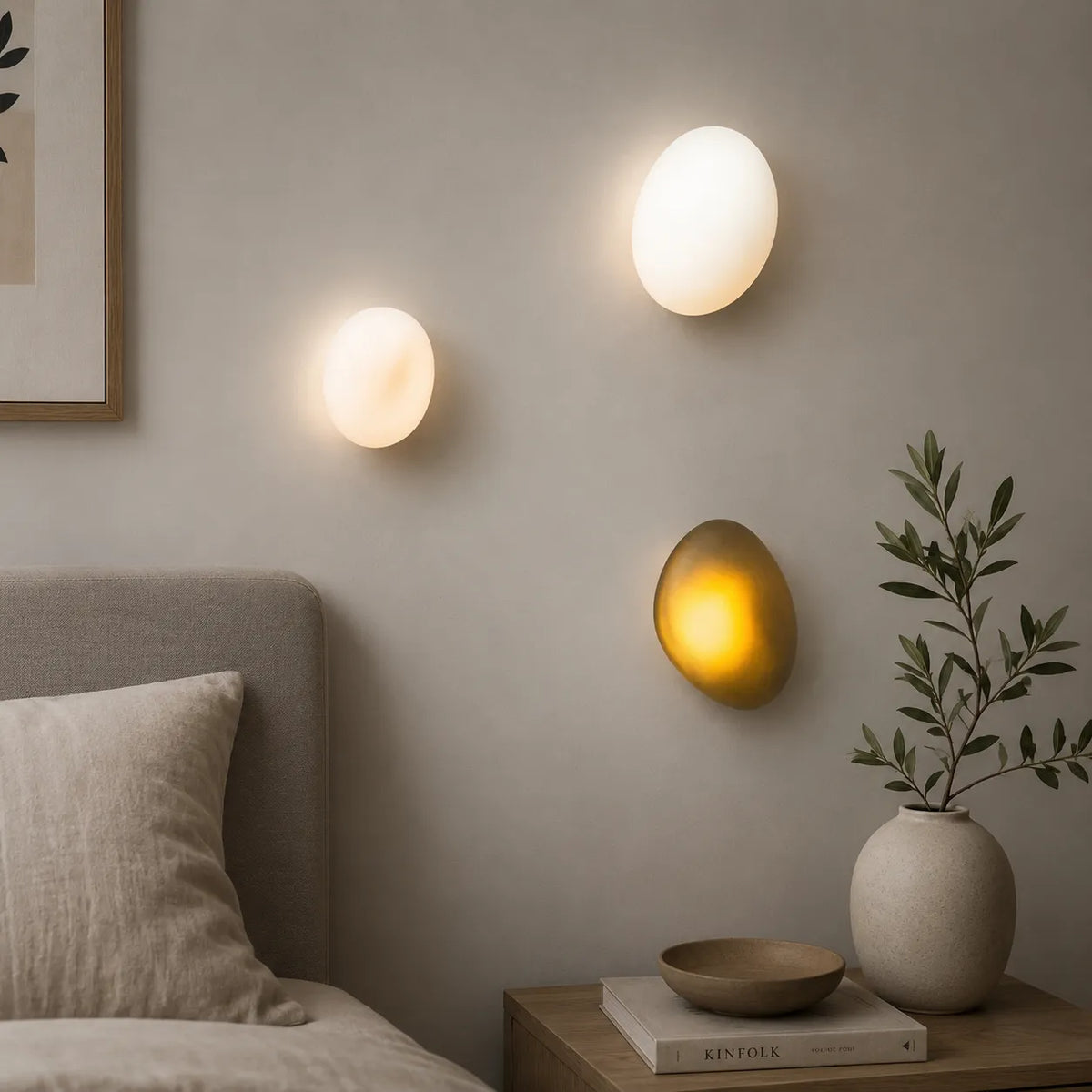Wandleuchte mit Buntglas und integrierter LED für Schlafzimmer, Wohnzimmer und Flur