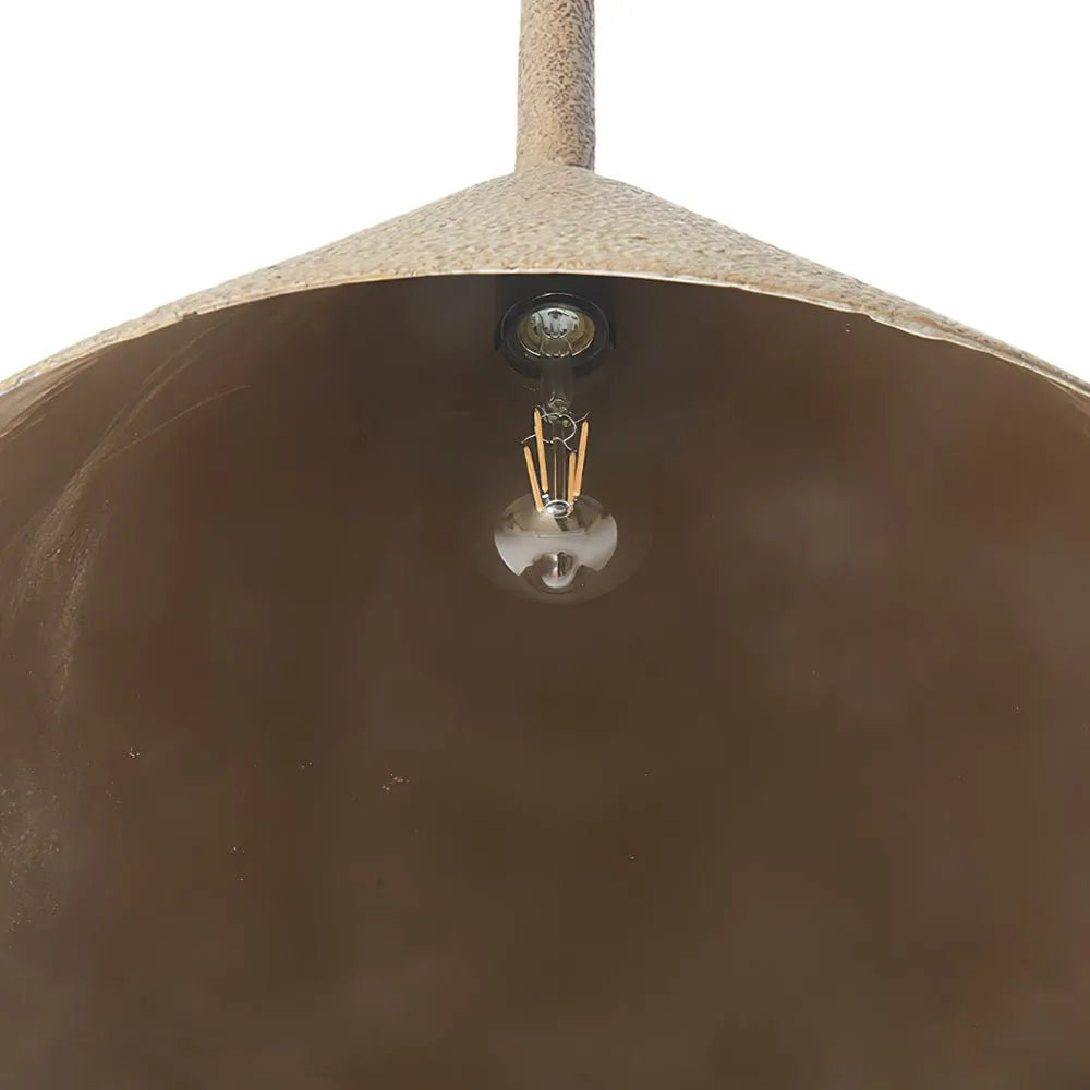 Pendelleuchte mit handbemaltem Metallschirm in Kegelform und verstellbarem Kabel