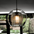 Kitchen Pendant Light Fixtures with Spherical Glass Shade and Iron Fitting