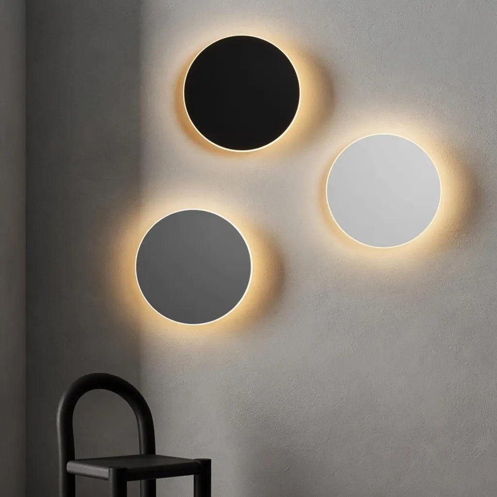 Wall Sconce Lighting with Integrated LED and Minimalist Round Aluminum Design