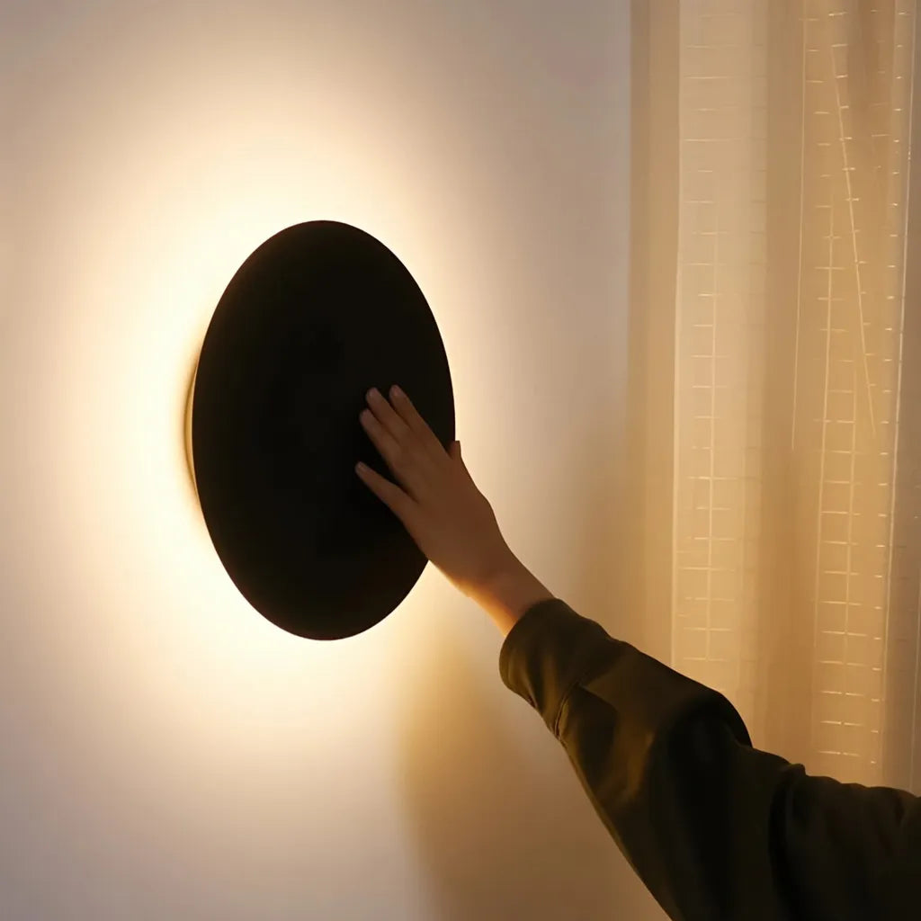 Wall Sconce Lighting with Integrated LED and Minimalist Round Aluminum Design