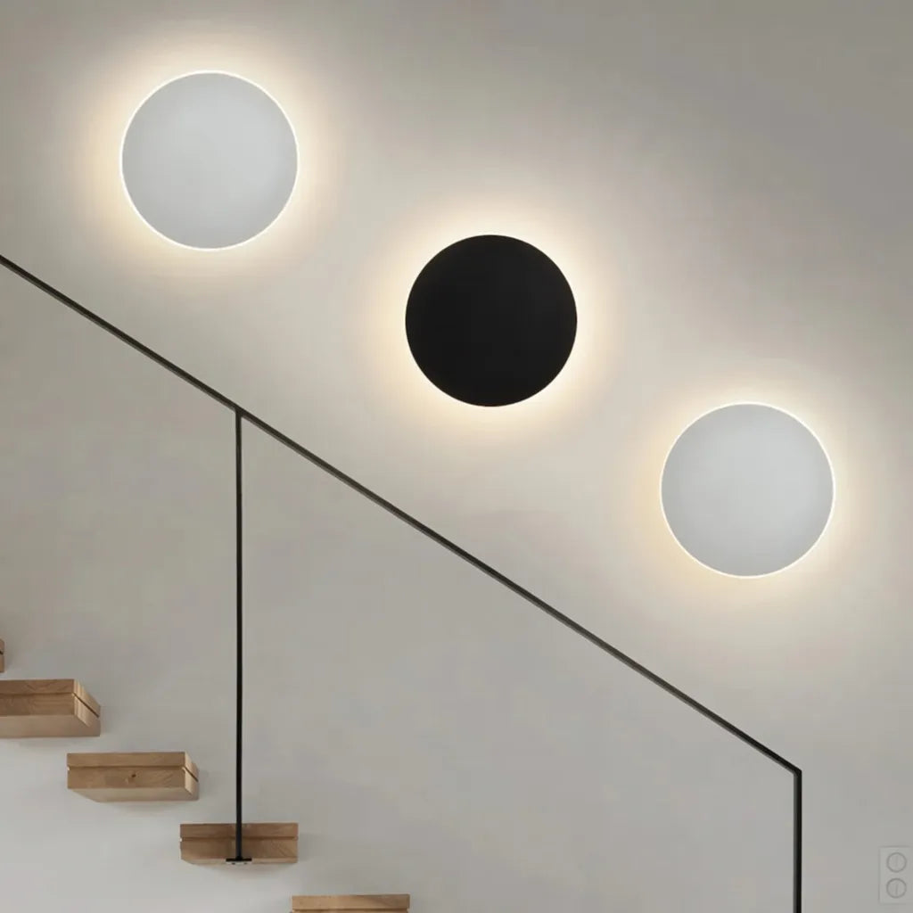 Wall Sconce Lighting with Integrated LED and Minimalist Round Aluminum Design