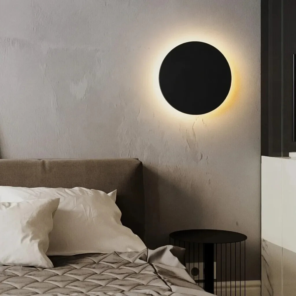 Wall Sconce Lighting with Integrated LED and Minimalist Round Aluminum Design