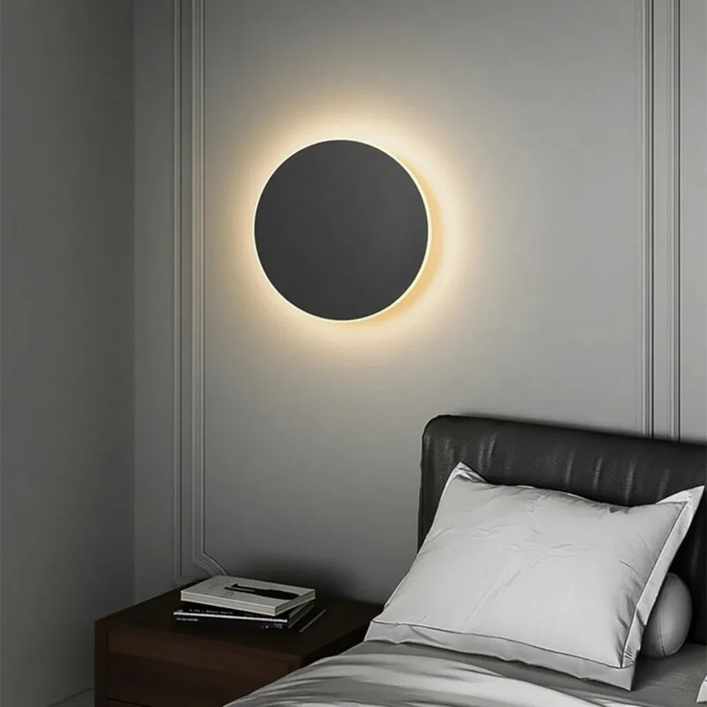 Wall Sconce Lighting with Integrated LED and Minimalist Round Aluminum Design