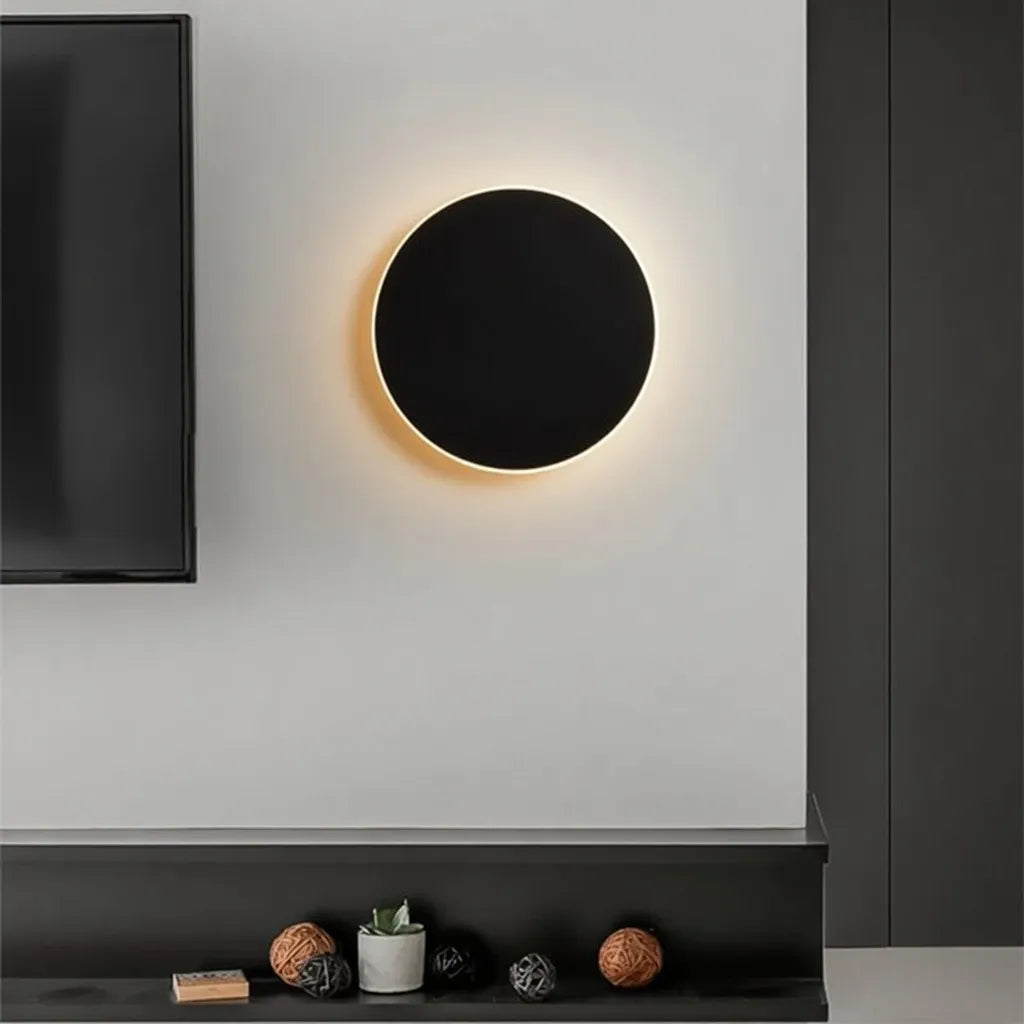 Wall Sconce Lighting with Integrated LED and Minimalist Round Aluminum Design