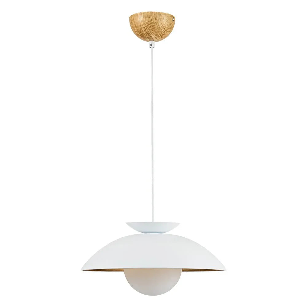 Pendant Light with Glass Globe Dome and Gold Leaf Interior