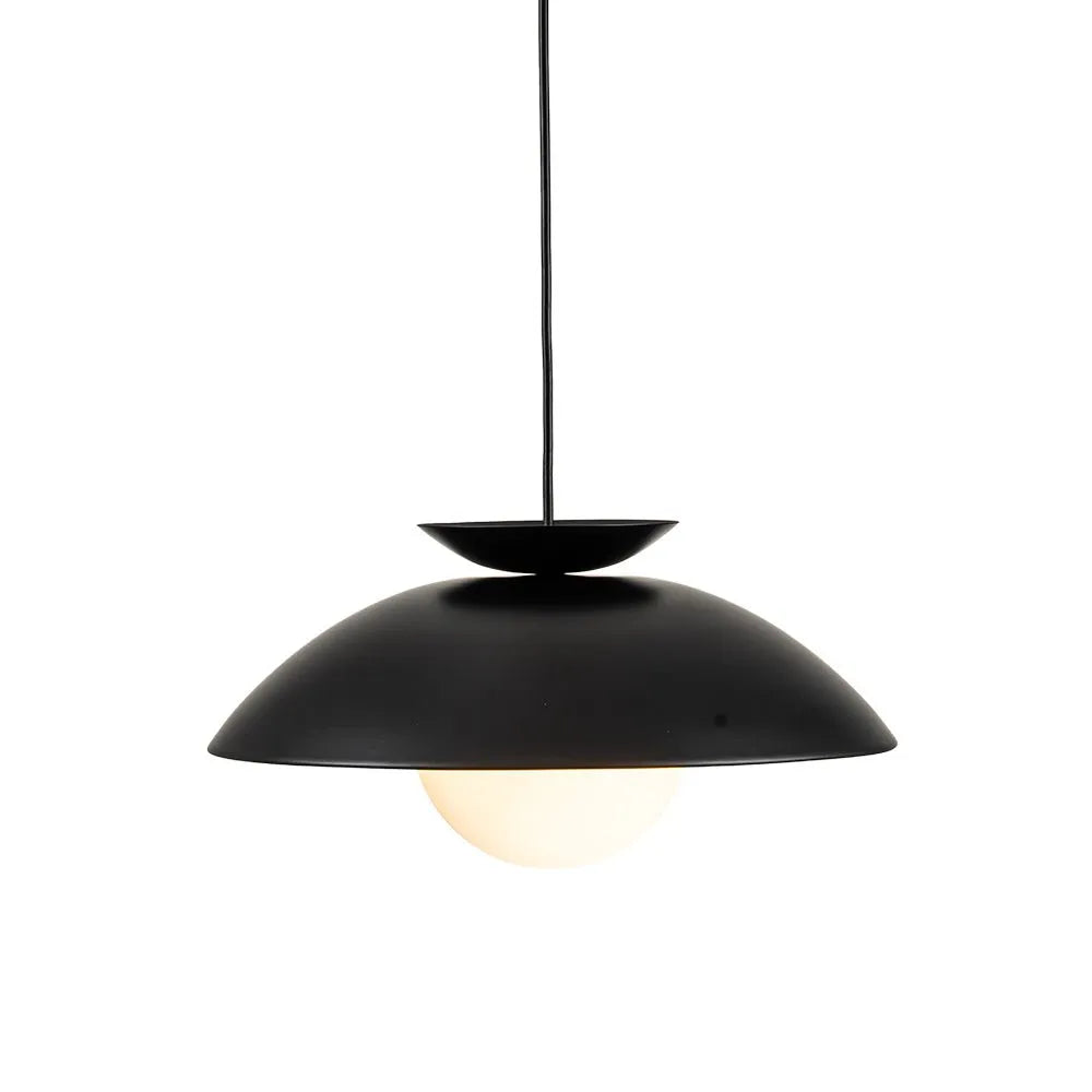 Pendant Light with Glass Globe Dome and Gold Leaf Interior