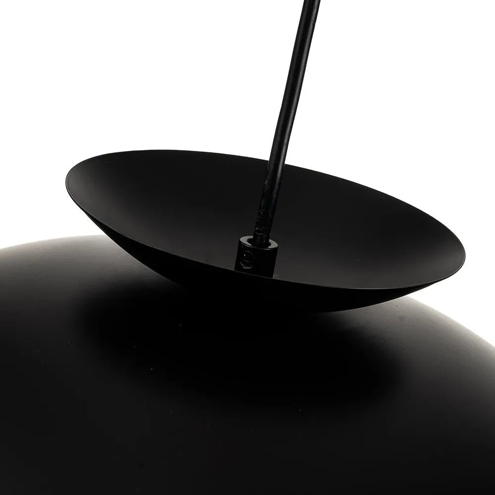 Pendant Light with Glass Globe Dome and Gold Leaf Interior