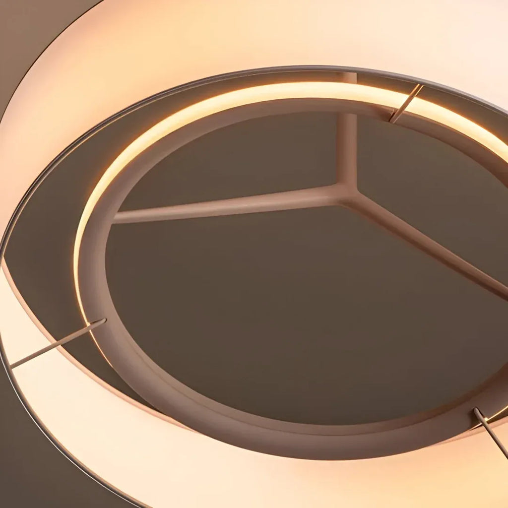 LED Pendant Lights with Scandinavian Drum Fabric Shade and Warm 3000k Integrated