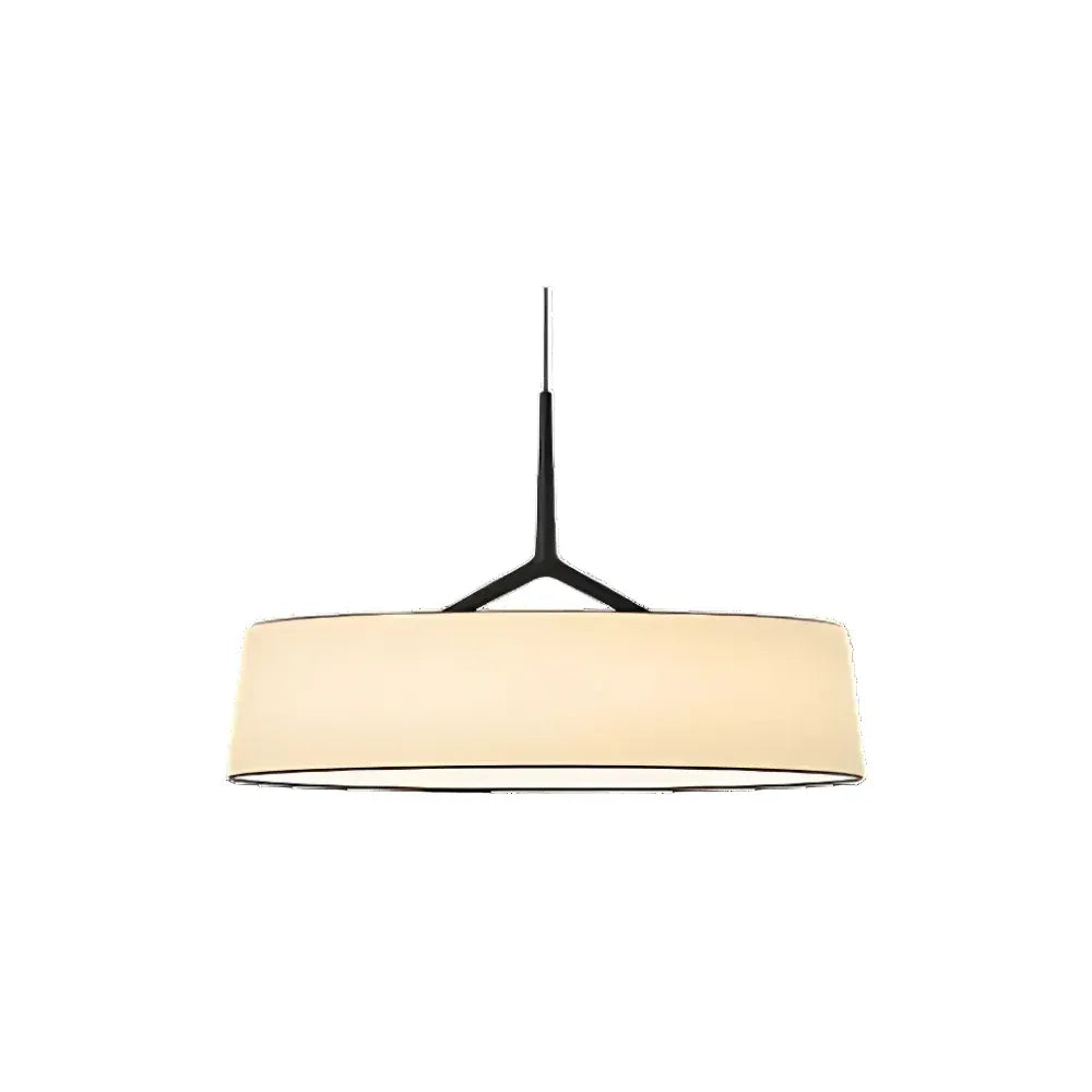 LED Pendant Lights with Scandinavian Drum Fabric Shade and Warm 3000k Integrated