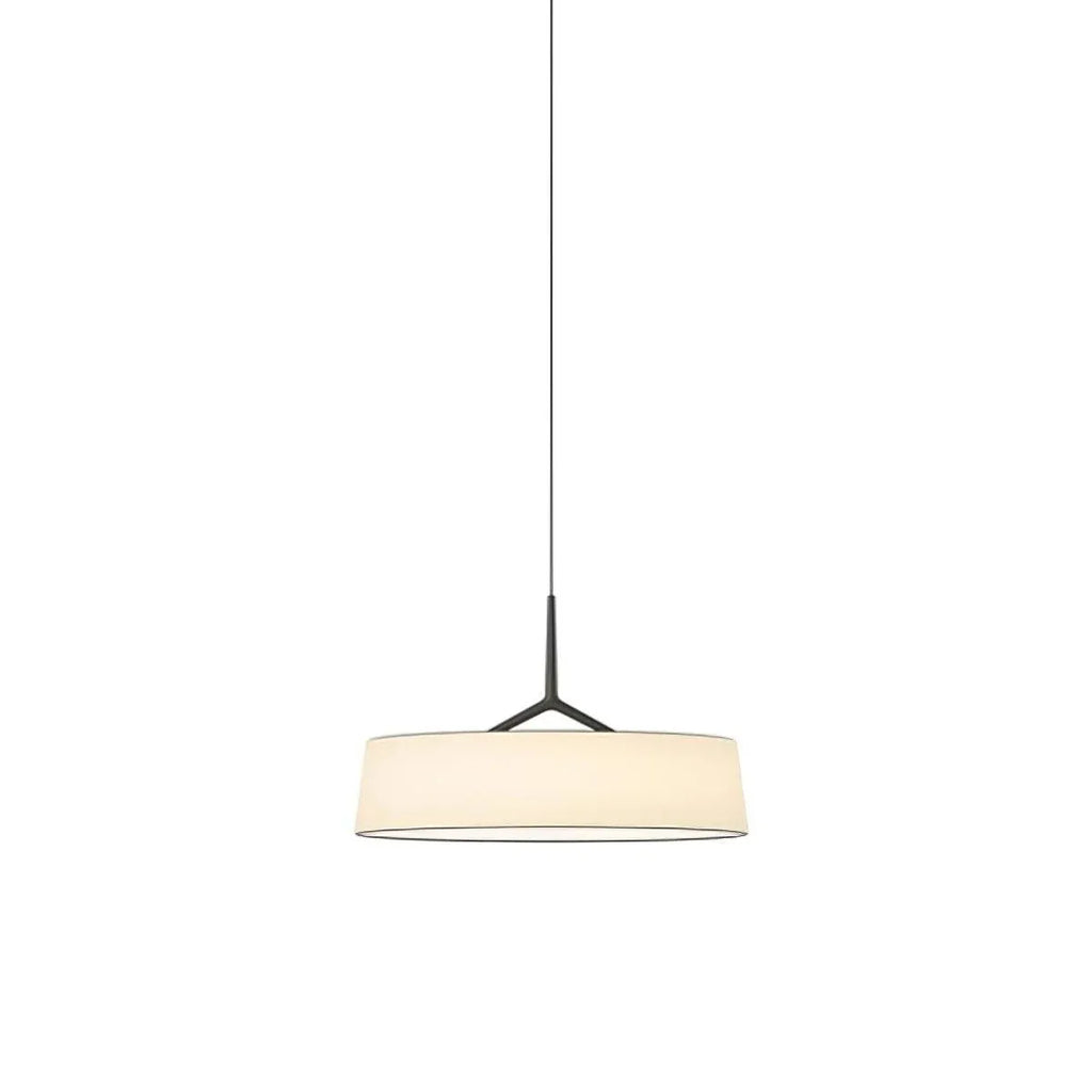 LED Pendant Lights with Scandinavian Drum Fabric Shade and Warm 3000k Integrated