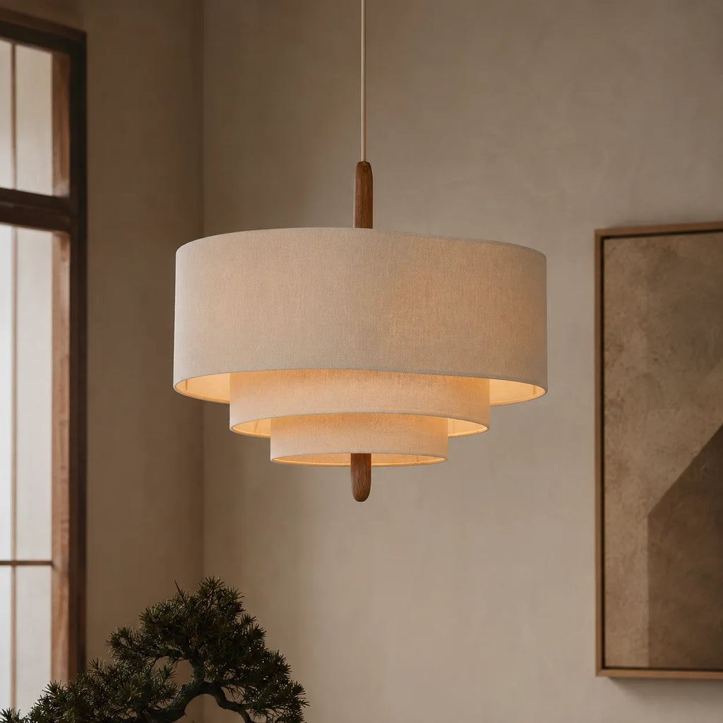 Suspension en tissu à étages pour la salle à manger et un éclairage d’ambiance moderne