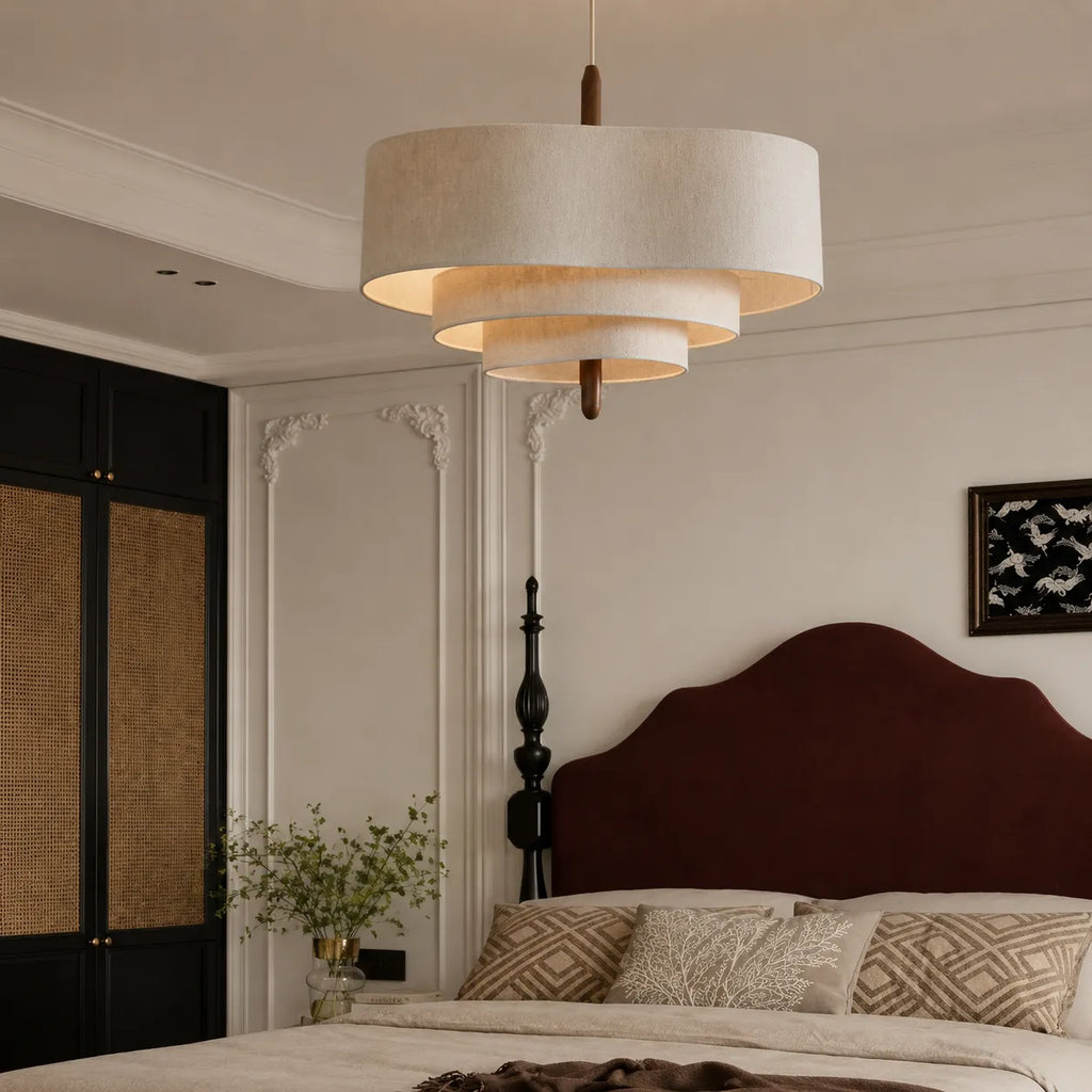 Suspension en tissu à étages pour la salle à manger et un éclairage d’ambiance moderne