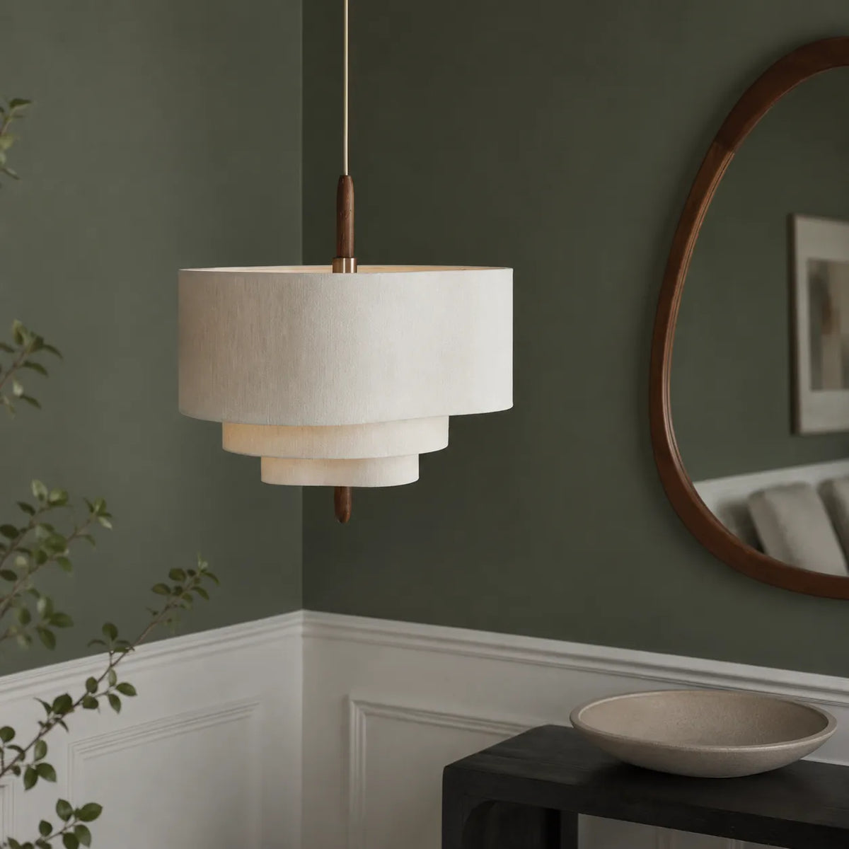 Suspension en tissu à étages pour la salle à manger et un éclairage d’ambiance moderne