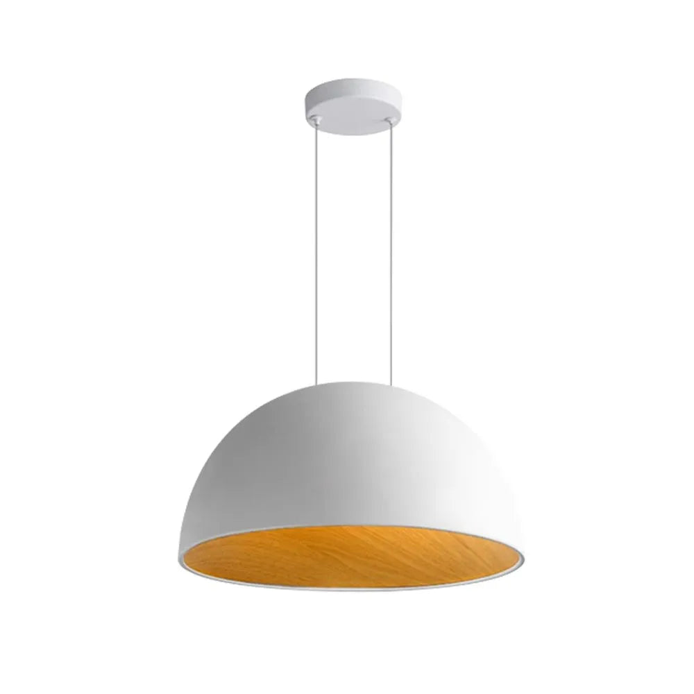 LED Pendant Lights with Wood-Lined Dome and Adjustable Color Temperature for Dining Kitchen Island