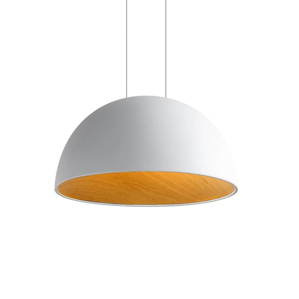 LED-Pendelleuchten mit kuppelförmigem, holzverkleidetem Schirm und einstellbarer Farbtemperatur für Kücheninseln