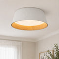 Plafonnier LED extra-plat avec détail en bois pour chambre et salon